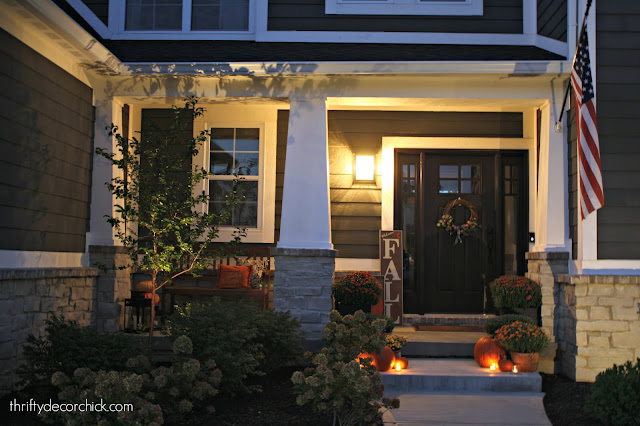 Modern Craftsman home fall porch