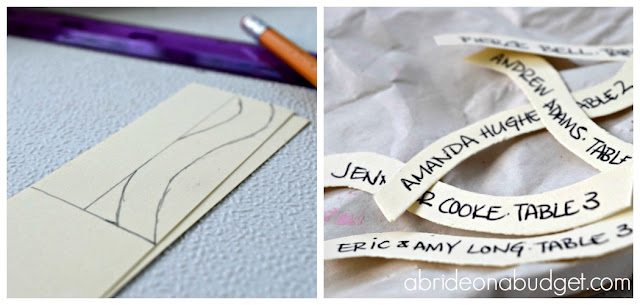 Who loves upcycling?  Check out these cute DIY heart escort cards made from toilet paper rolls by www.abrideonabudget.com.