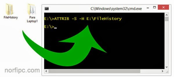 Arrastrar y soltar encima de la ventana de comandos las carpetas ocultas