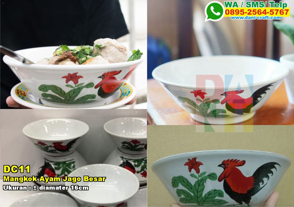  Mangkok  Ayam  Jago  Besar Souvenir Pernikahan