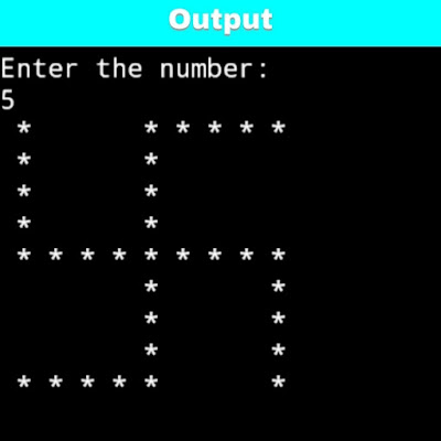 C Program to Print Swastika Star Pattern