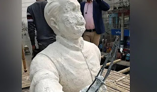 The incident happened on Friday night.  Mystery surrounds the incident.  Vandalism of Bangabandhu Statue