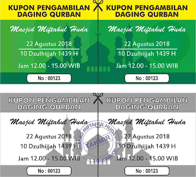  Tak terasa sebentar lagi kita akan merayakan Hari Raya Idul Adha Contoh Desain Kupon Qurban 2018 Format CDR