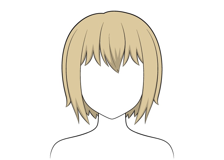 Shading rambut pendek anime