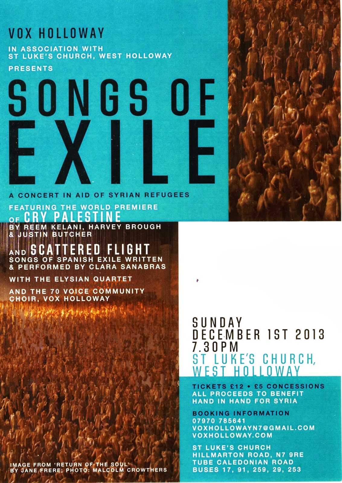 The Tanjara Songs Of Exile Vox Holloway Concert For