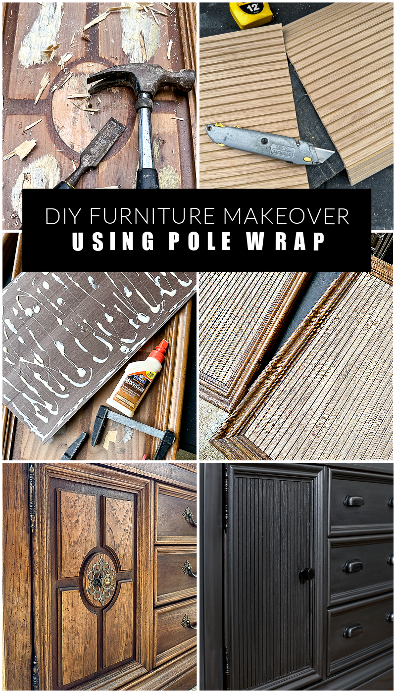 Modern Cabinet Makeover Using Pole Wrap