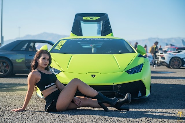 Cover Model Lydia with Fujinami Models at 2023 Fuelfest Las Vegas by Contributing Photographer RR Lopez (@724.media, @fuelfest, @fujinami_models)