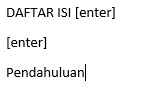 pendahuluan daftar isi ms word