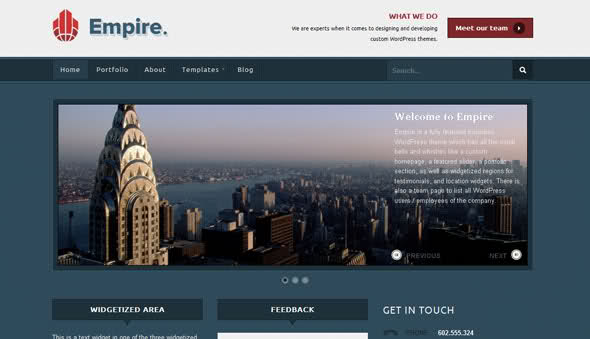 Empire Wordpress Theme Free Download by WooThemes.