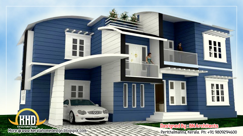 2 Storey House Design With 3d Floor Plan 2492 Sq Feet Kerala Home Design And Floor Plans 8000 Houses