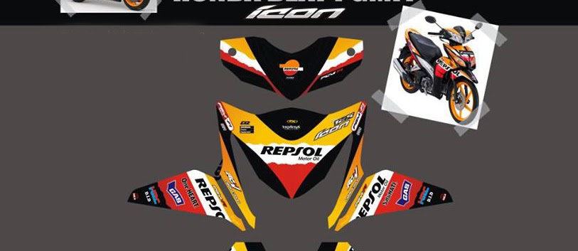  Decal Striping Honda Beat FI – Livery Repsol MotoGp