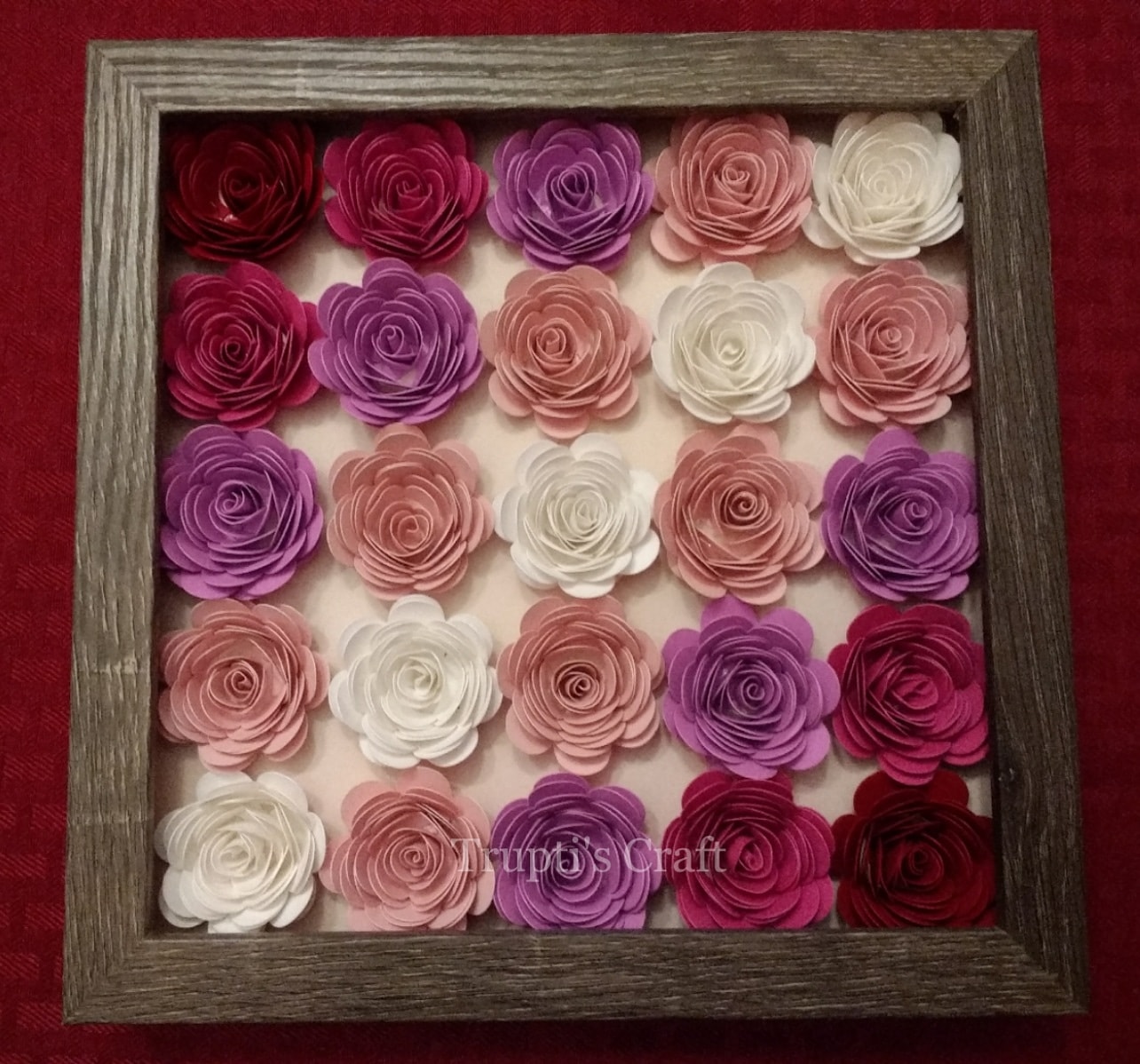 Trupti S Craft Paper Flower Frame Wall Hanging Wall Decor Gift