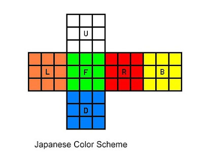 japanese color scheme of rubik's cube