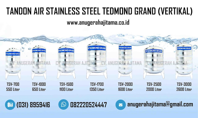 Tangki Air Stainless Steel Tedmond Grand