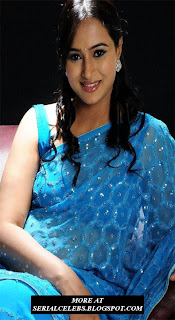 Anupama Aunty in Blue Sraee