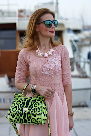 cichic ballerina dress, lace and pearls, HYPE GLASS,  pink dress, Miss Sicily green bag, Fashion and Cookies, fashion blogger