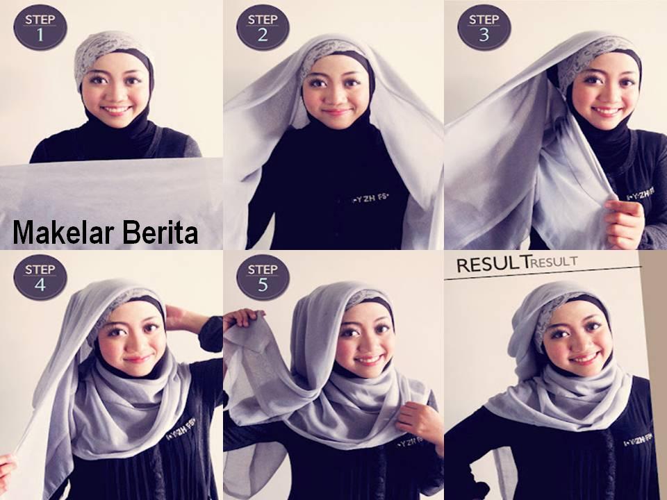  cara cara memakai jilbab gambar cra memakay jilbab 