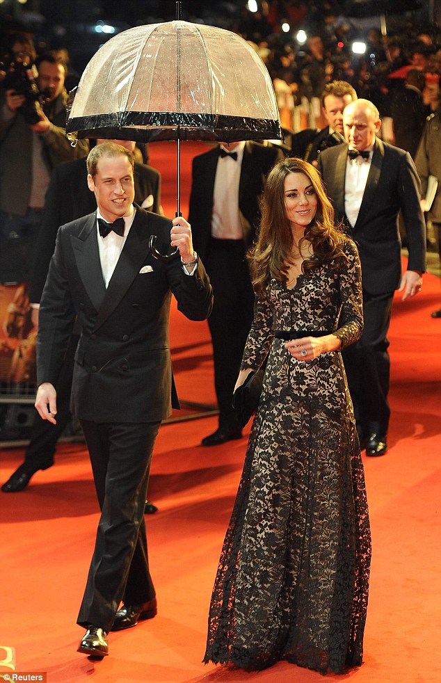 Kate, Duchess of Cambridge, in Black Lace Temperley London