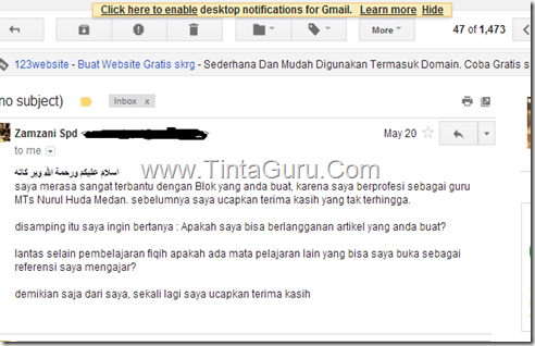 email pengunjung tintaguru