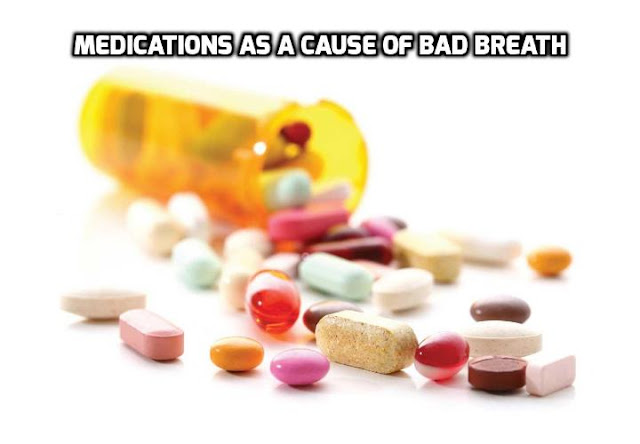 Some medications can indirectly produce bad breath by contributing to dry mouth. Without saliva to wash away food particles and other odor-causing substances, dry mouth caused by medications can create an unpleasant odor in the mouth.