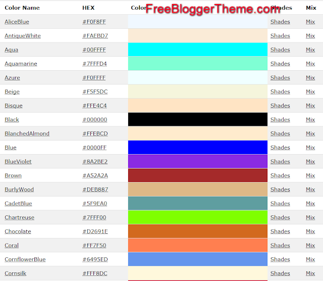 Image-html color codes