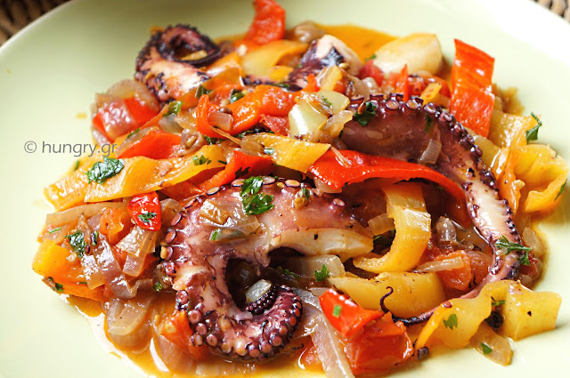 Octopus with Colorful Peppers