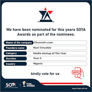 [Award] Cheenohr .com nominated as Media startup of the year - See how to vote (FOYA awards, KENYA)