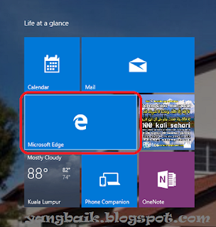 Paparan Microsoft Edge