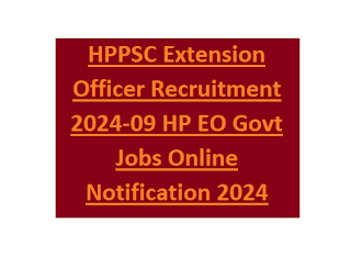 HPPSC Extension Officer Recruitment 2024-09 HP EO Govt Jobs Online Notification 2024