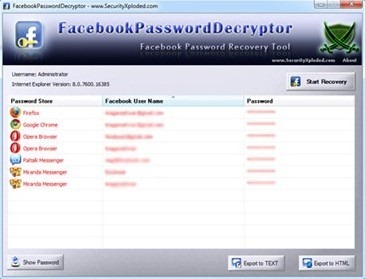 Facebook Password Recovery