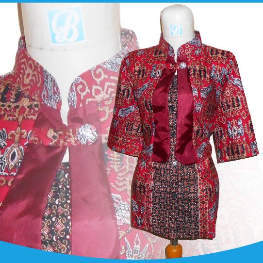 15 Model  Baju  Batik  Kerah  Bertali untuk Kerja 1000 