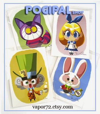 alice in wonderland cartoon cards. Alice in Wonderland art