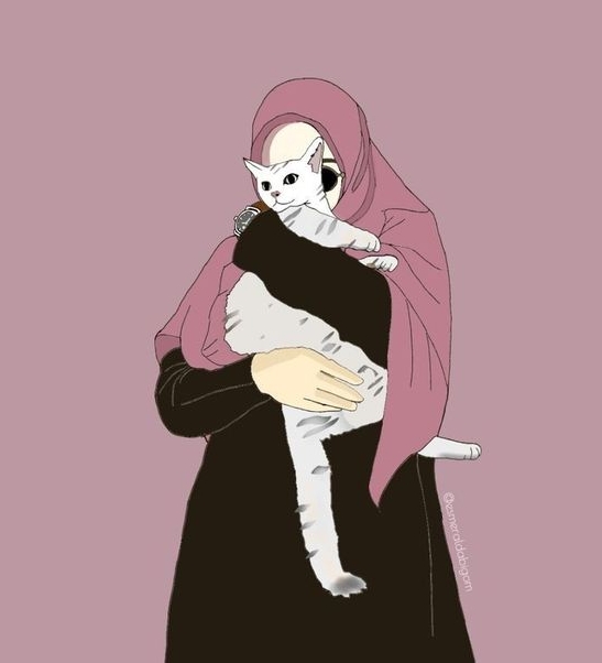 anime hijab kucing