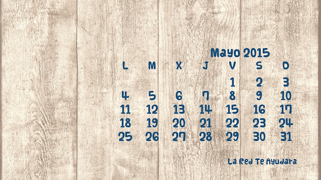 Fondo Escritorio con calendario Mayo 2015