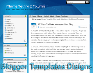 Theme iTheme Techno Left Column Blogger Templates XML Web 2.0