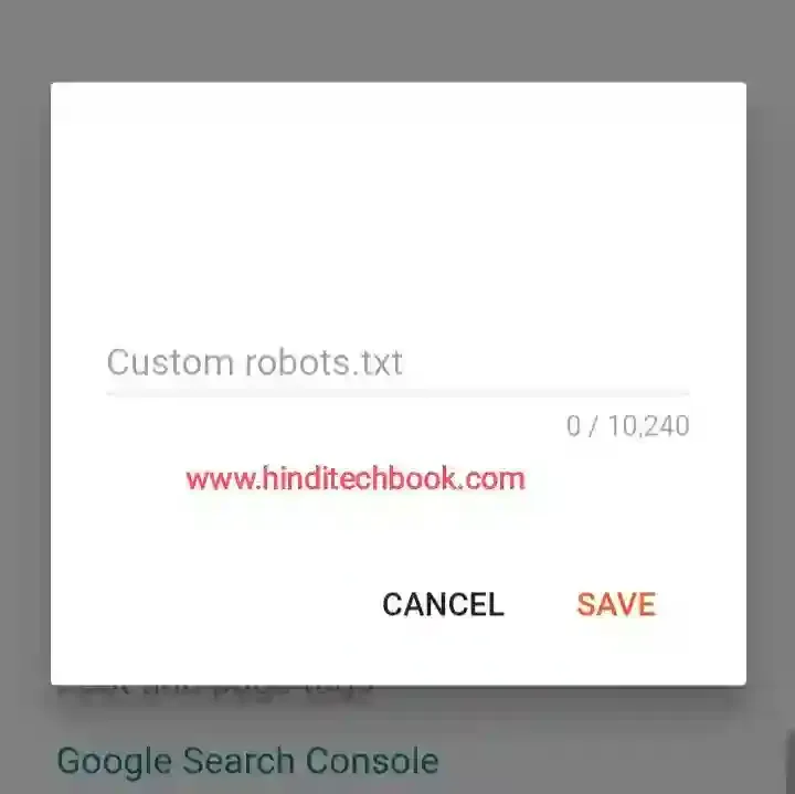 Custom Robots.txt Blogger