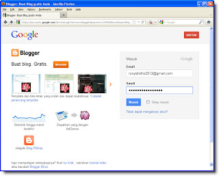 Login ke Blogger.com