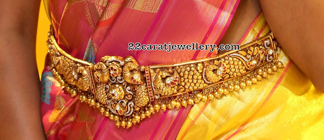Kamakshi in Heavy Pachi Work Necklace