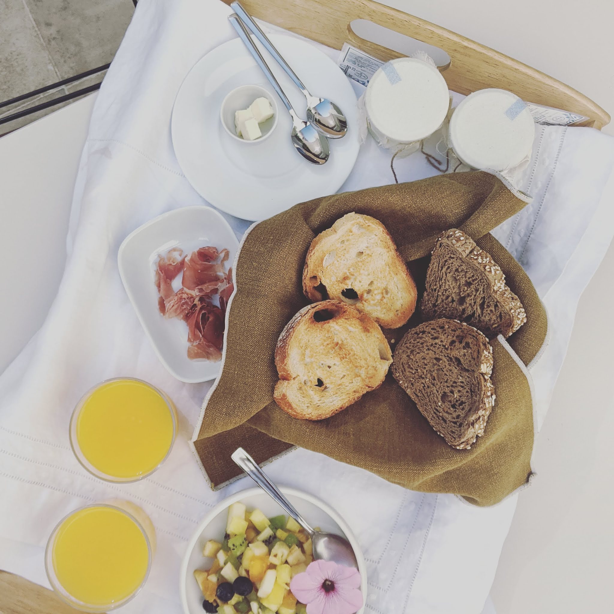breakfast tray at can Alberti hotel in Mahon, Menorca