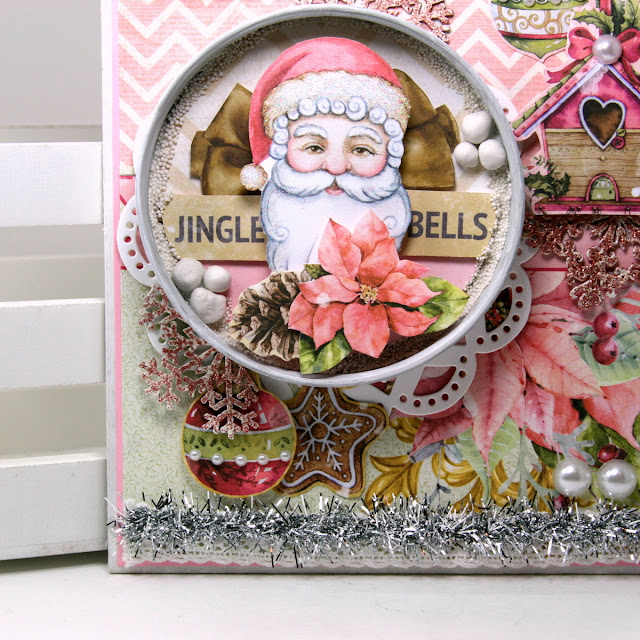 Jingle Bells Shabby Chic Christmas Wall Hanging Ginny Nemchak BoBunny Carousel Christmas