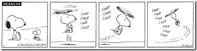 Peanuts 1977-02-01 - Snoopy as a helicopter