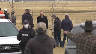 Protesters spend night outside locked GraceLife, Alta., church