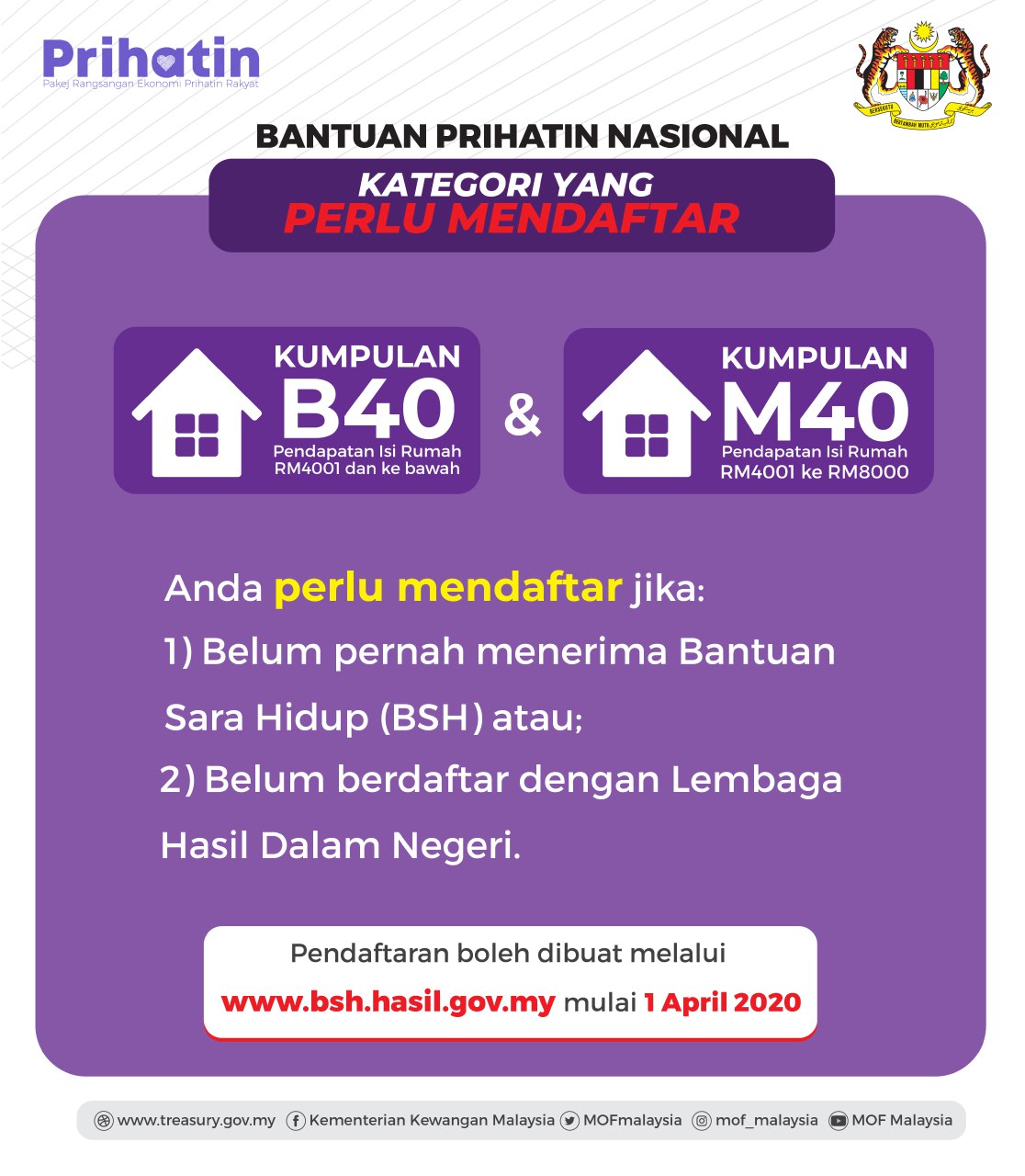 Bantuan Prihatin Nasional  Kumpulan B40 dan M40 – Cara 