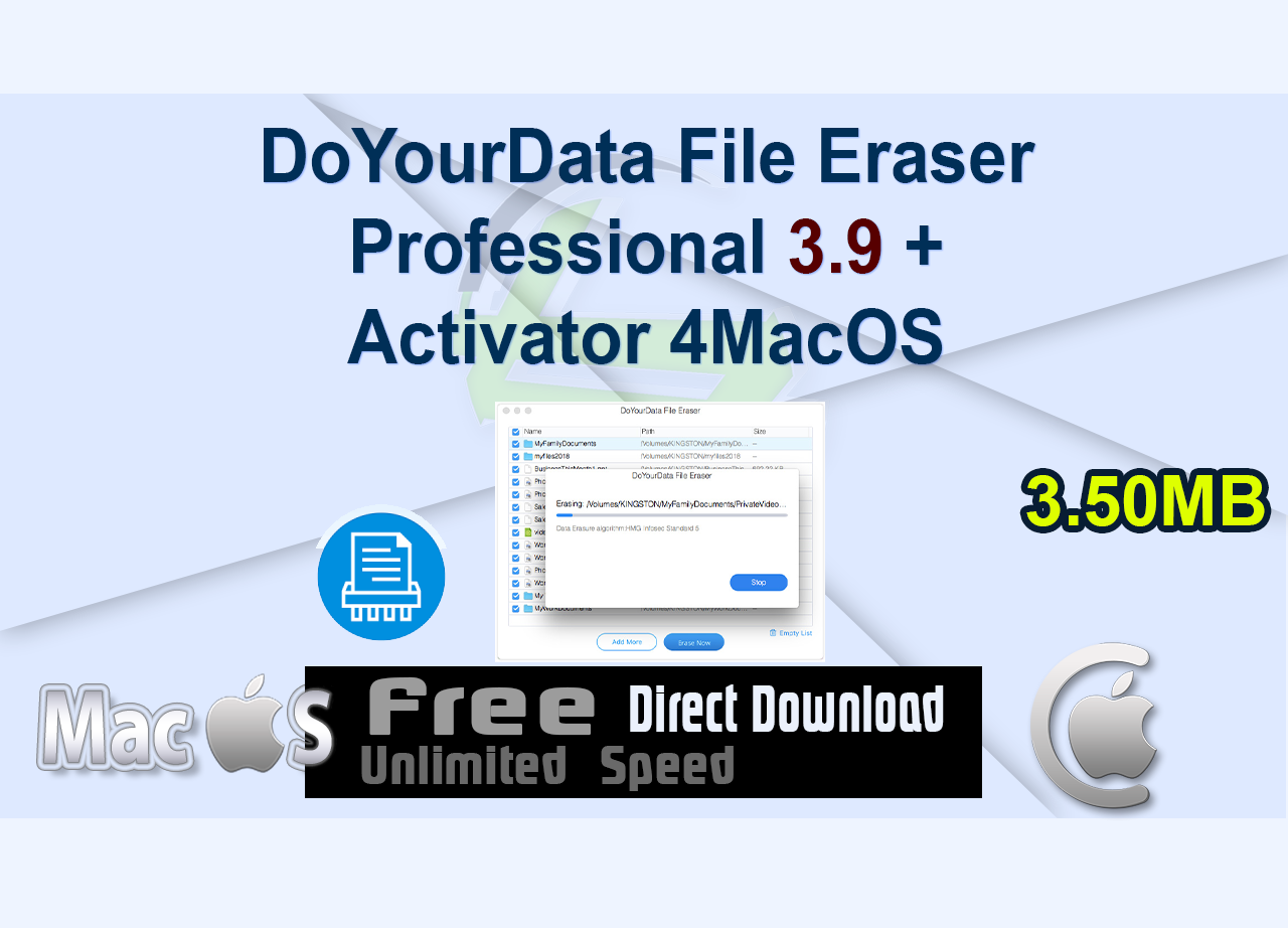 DoYourData File Eraser Professional 3.9 + Activator 4MacOS