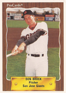 Don Brock 1990 San Jose Giants card