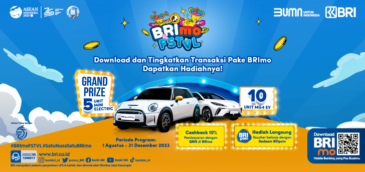 Program Undian BRImo FSTVL Berhadiah Mini Electric Car & MG4 EV Ignite