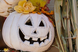 white stud decorated pumpkin