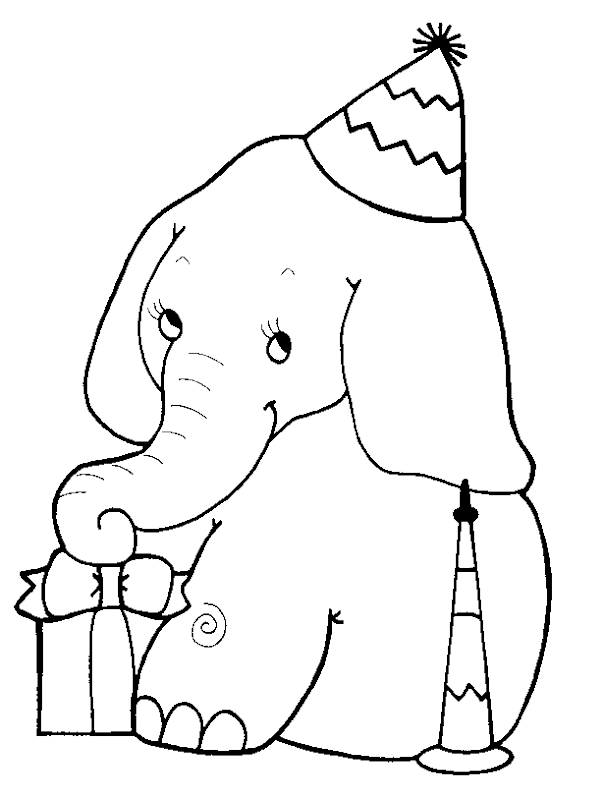 Elephant coloring Pages Sheets & Pictures title=