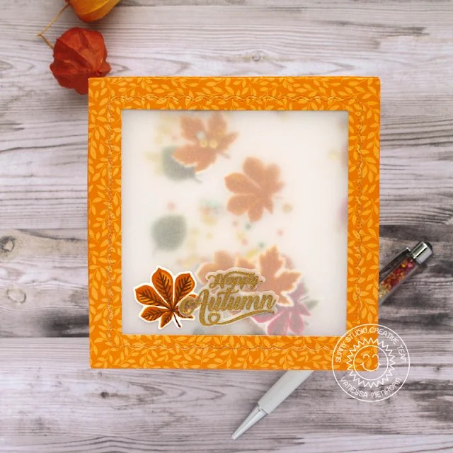 Sunny Studio Stamps: Crisp Autumn Fancy Frame Dies Autumn Themed Card by Vanessa Menhorn