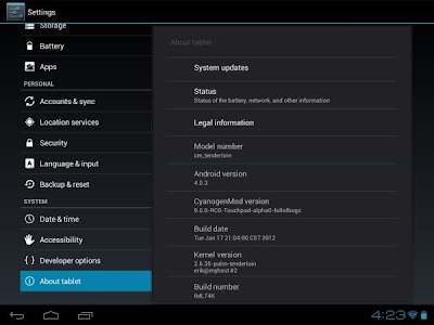 Android ICS CM9 HP TouchPad